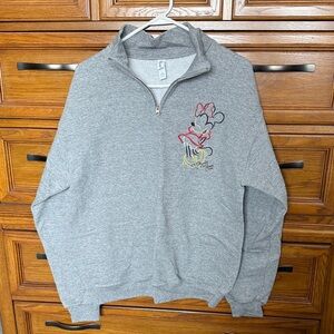 Disney Quarter-Zip Sweatshirt with Embroidered Design